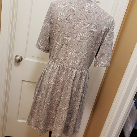 Trixie + LULU pink/gray/white dress-Large - Picture 3 of 10